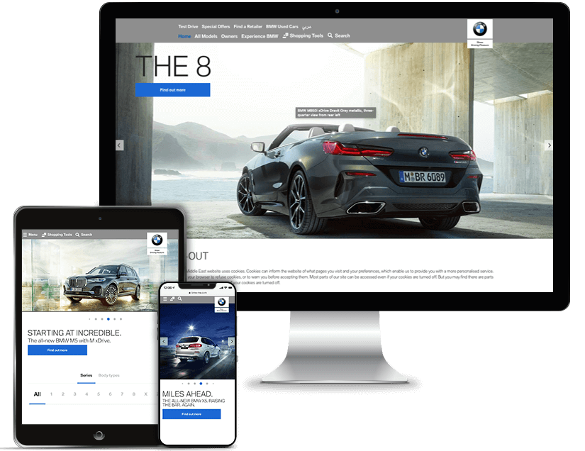 BMW Middle East Website Development New Websites Screenshot